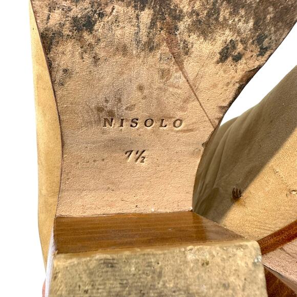 Nisolo Women's Boots US 7.5 Dari Heeled Ankle Booties Tan Leather Suede Back Zip - Picture 13 of 16